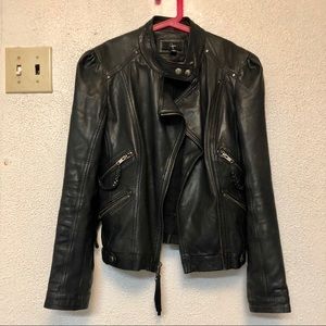 Aqua leather jacket